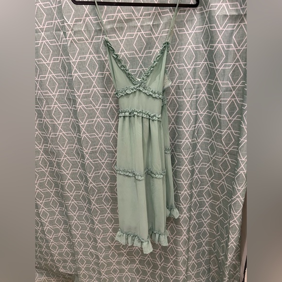Mint Green Ruffled Dress - Picture 1 of 2